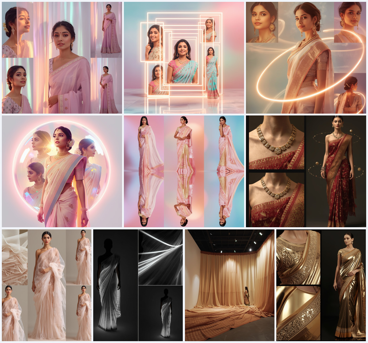 10+ Layered Saree AI Prompts to Create Fashion Forward Ethnic Looks with Rich Styling Detail