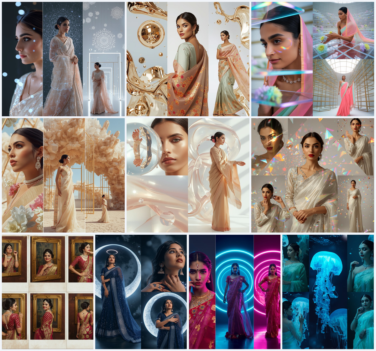 10+ Minimal Jewelry Saree AI Prompts to Create Clean and Elegant Ethnic Looks with Subtle Style