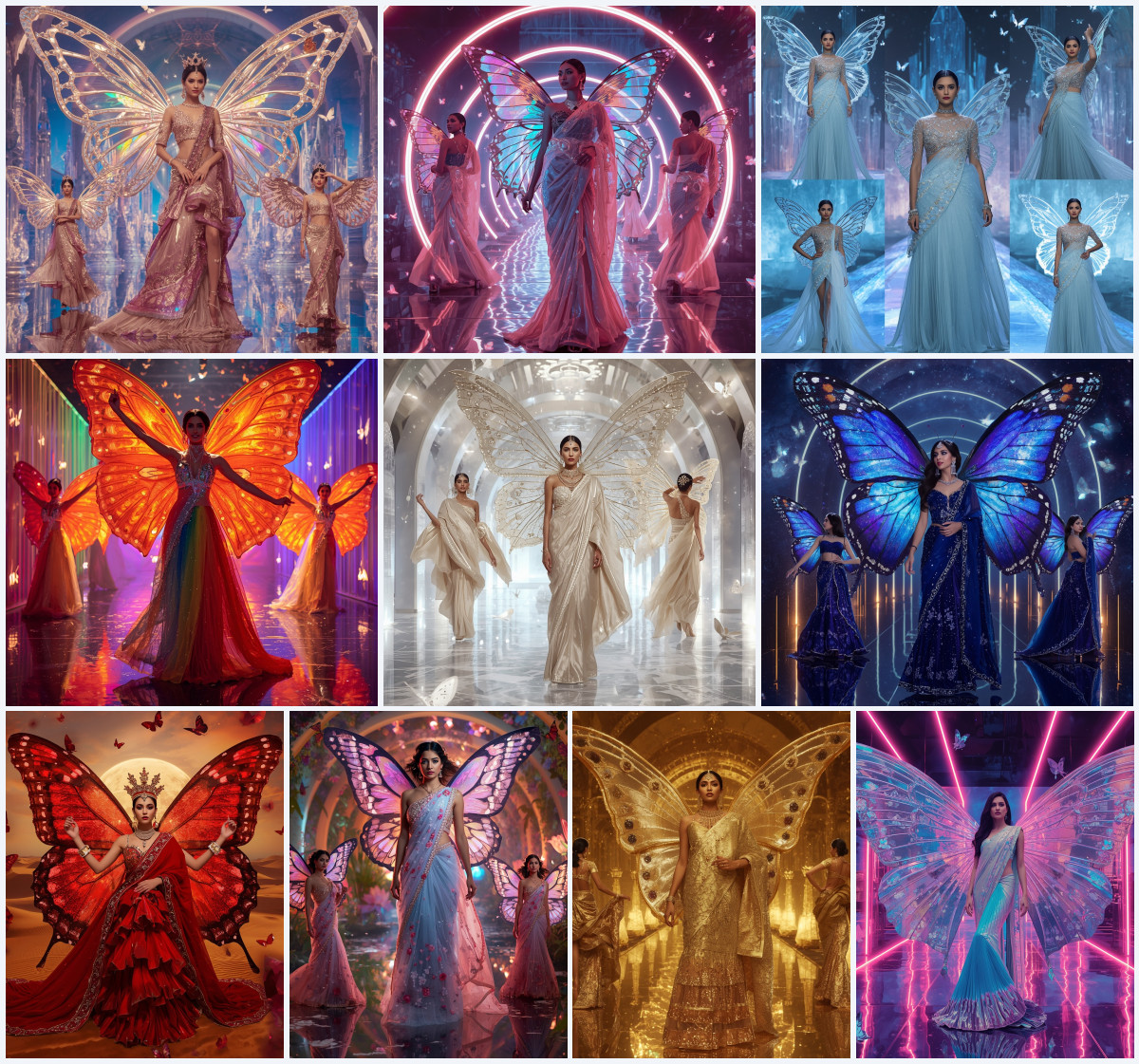 10+ Phoenix Rising Butterfly Saree AI Prompts to Create Rebirth Dramatic Fashion Editorials - Main Thumbnail