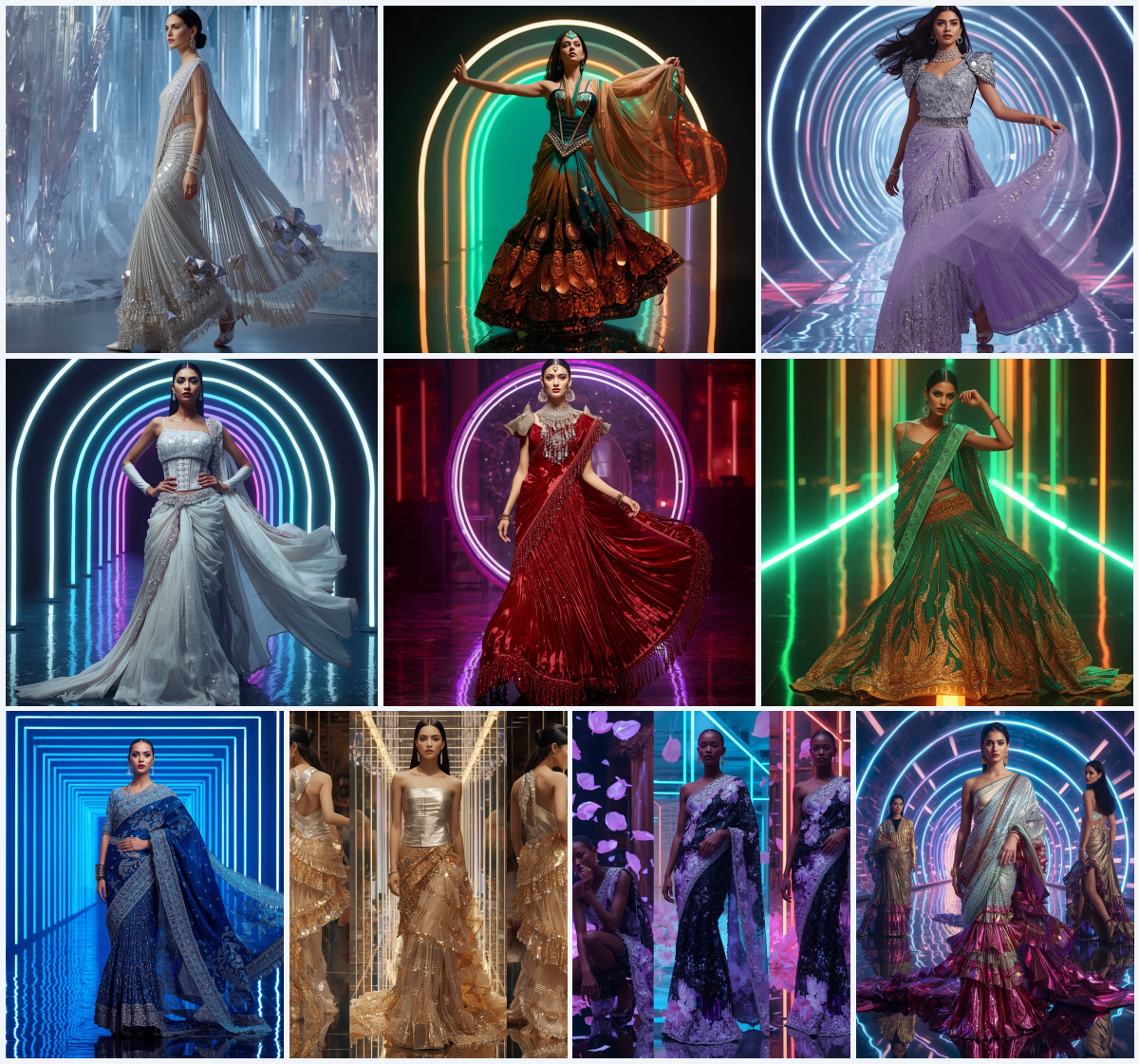 10+ Silk Organza Ruffle Modern Saree AI Prompts for Dynamic Spring Visuals via Gemini, Grok, and ChatGPT - Main Thumbnail