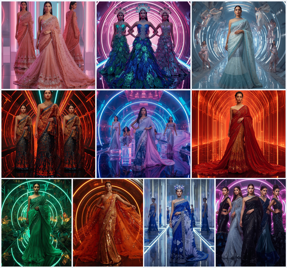 Spotlight on Mirror-Work: Luminous Modern Saree Prompts for Social Media Grids - Main Thumbnail