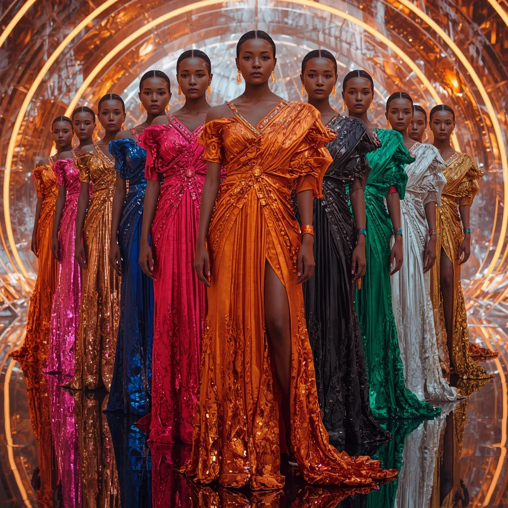 Metallic Phoenix Infinity Goddess Saree with Reflective Editorial Poses and Futuristic Crystal Quantum Megaverse | Ultra Realistic Ai Prompt