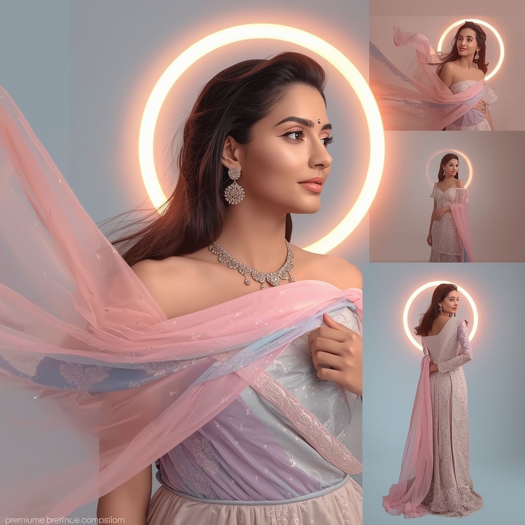 Velvet Pastel Off Shoulder Gown Western Traditional Composition | Ai Girl Image Prompt